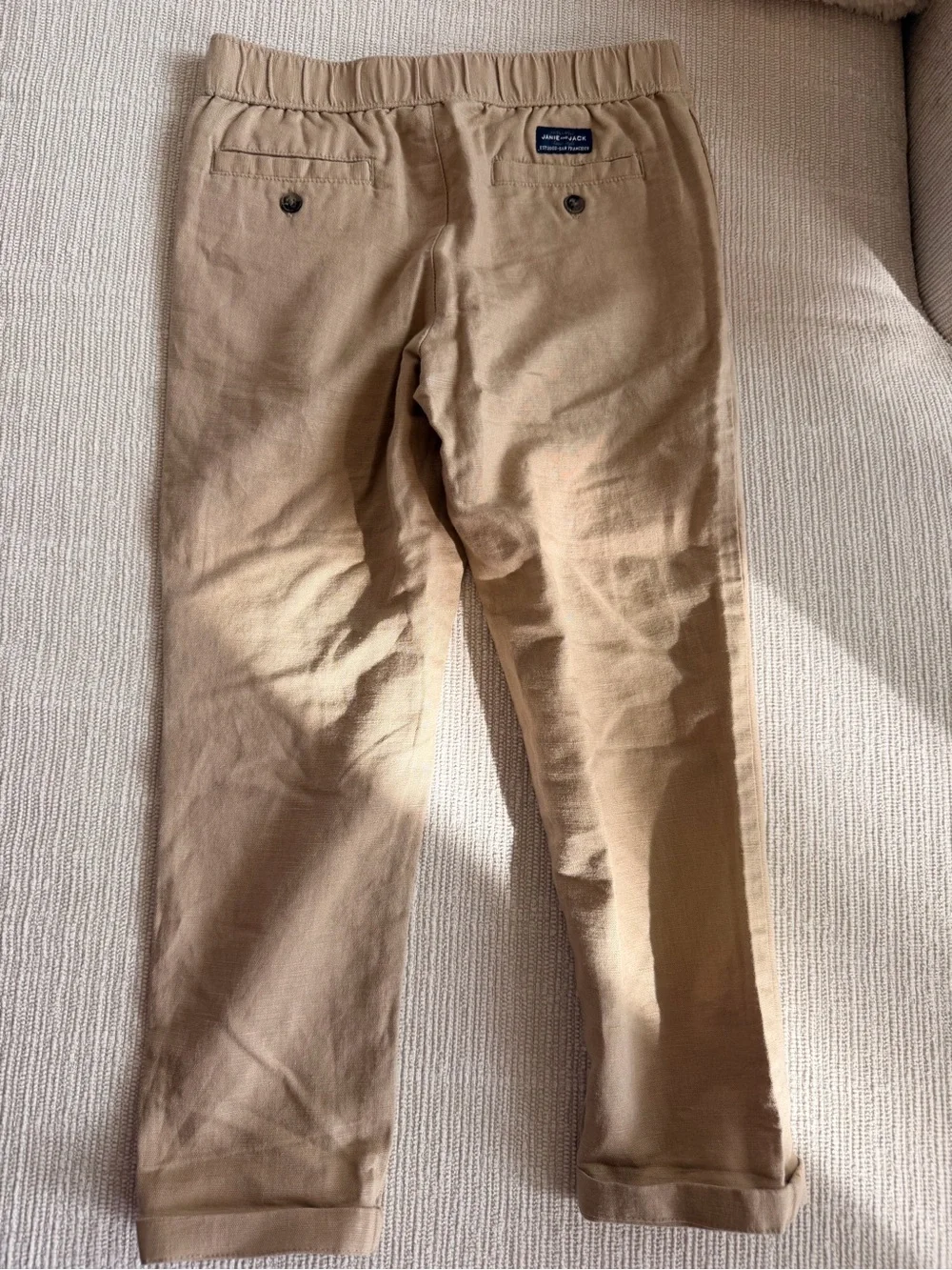 Janie and Jack khaki linen Drawstring Jogger Pants 5T NWT